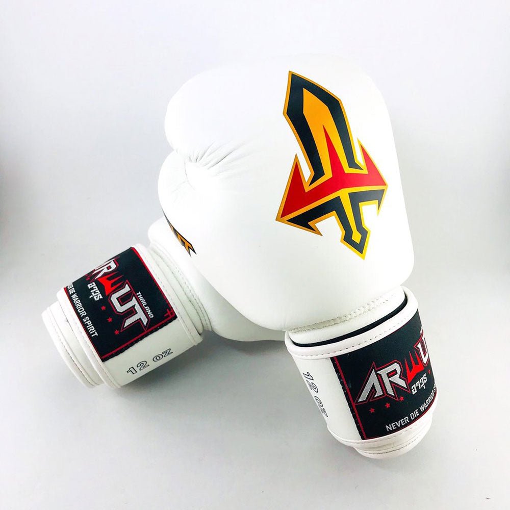 Arwut Muay Thai Boxing Gloves BG1-White-8oz-AWT-BG1-WHITE-8