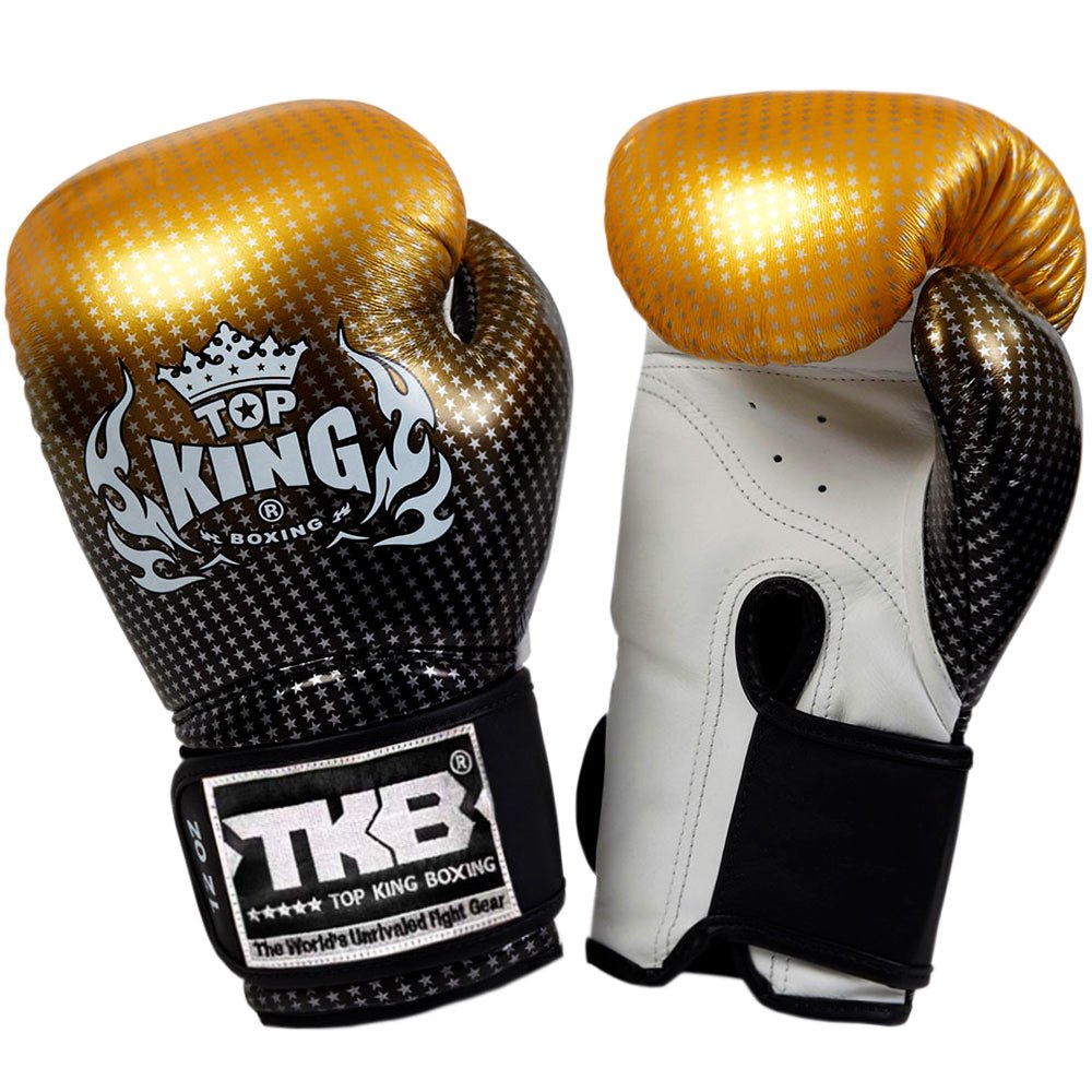 Top King Gold Super Star Muay Thai Boxing Gloves Top View