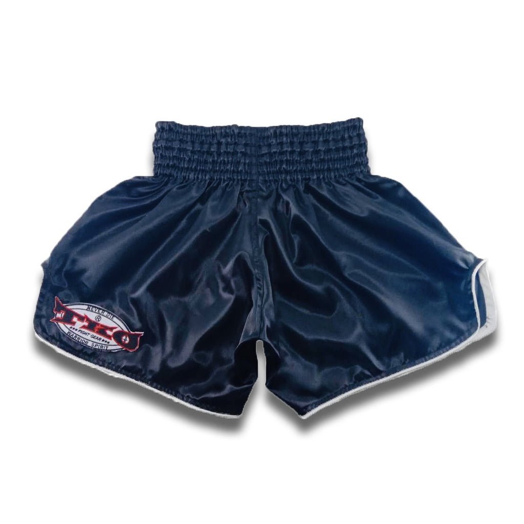Arwut Classic Black Muay Thai Shorts White Trims