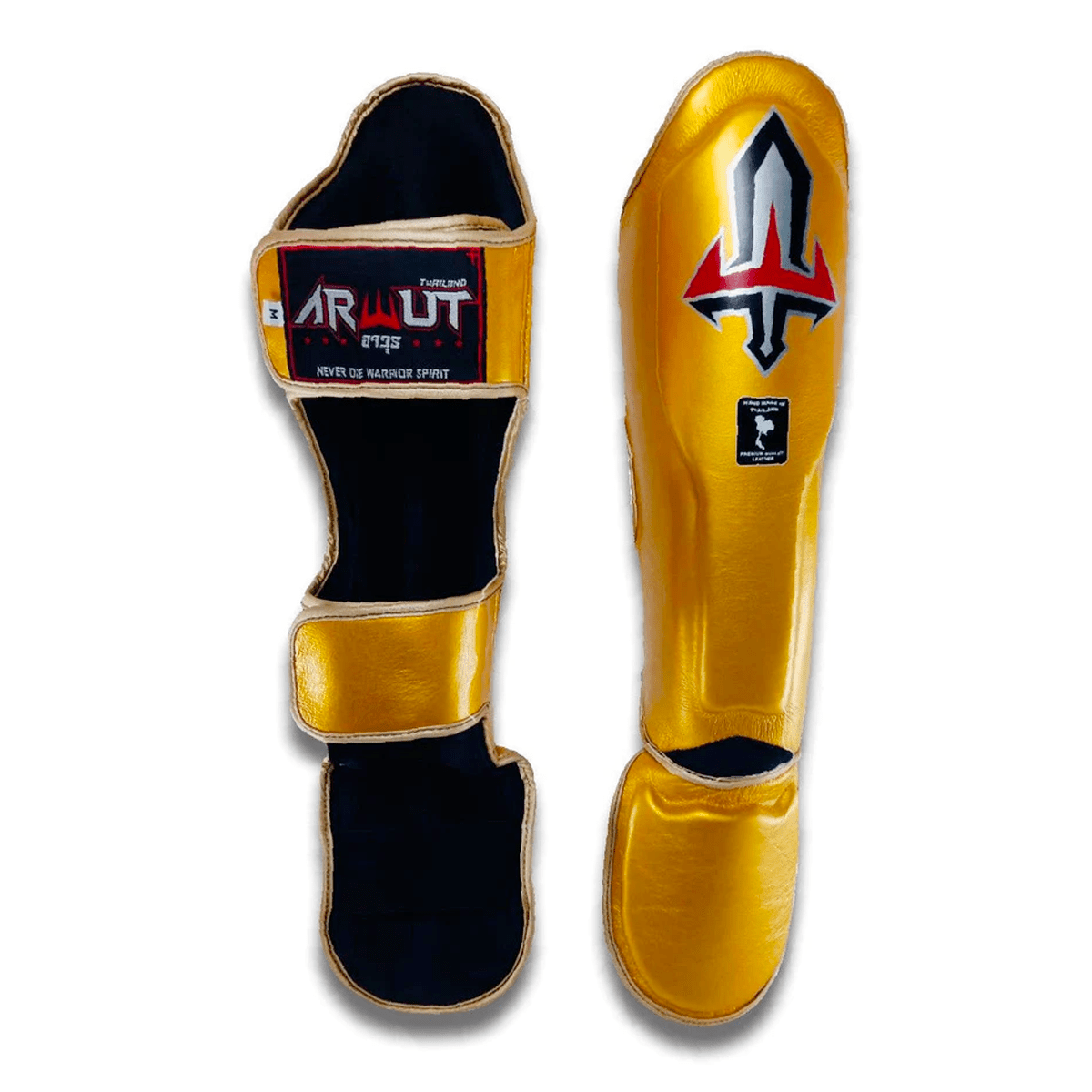 Arwut Muay Thai Shin Guards SG3-Small-Black-Fight Gear Direct