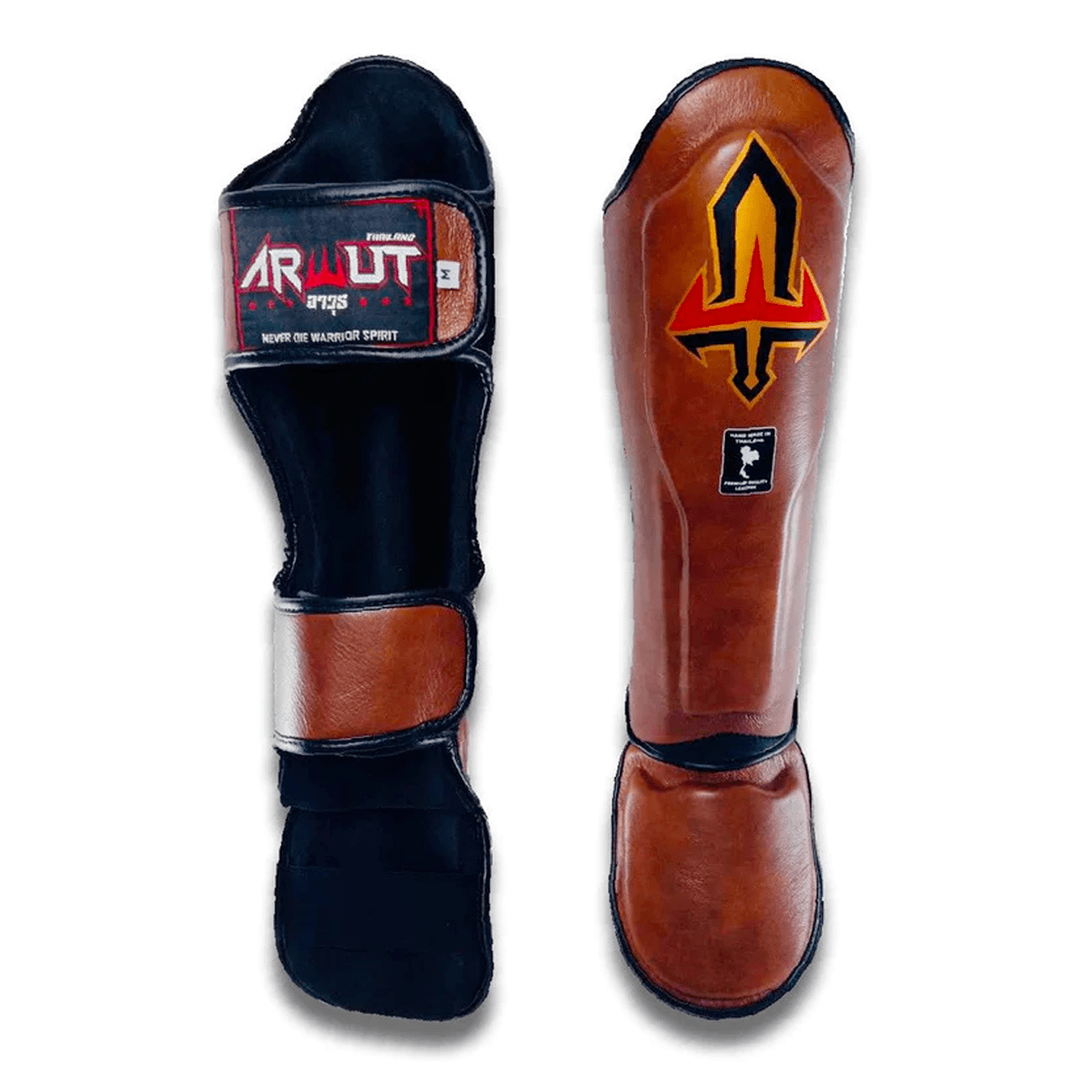 Arwut Muay Thai Shin Guards SG3-Small-Black-Fight Gear Direct