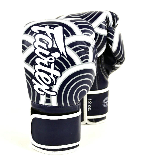 Dark Blue Fairtex Boxing Gloves Japanese Art Design