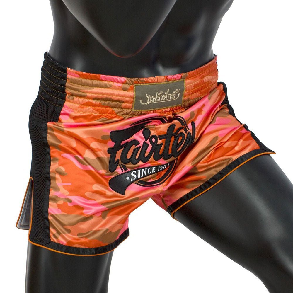 B1711 Orange Camo Muay Thai Shorts