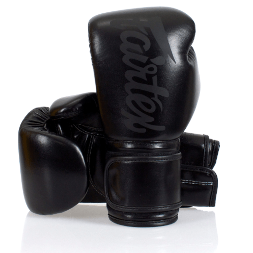 Fairtex Solid Black Microfiber Boxing Gloves