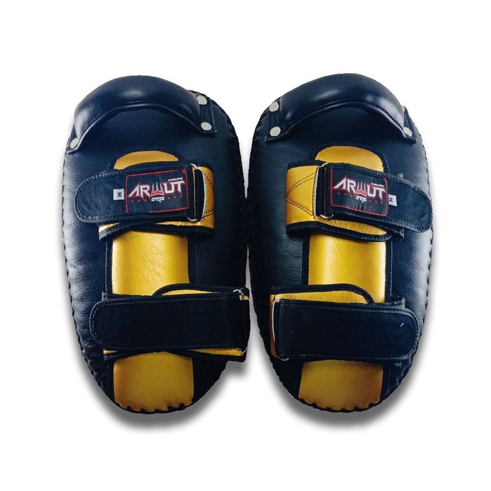 Black and Yellow Arwut Kick Pads