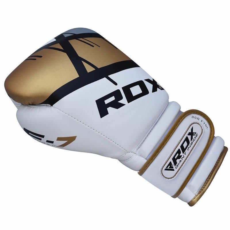 RDX Boxing Gloves F7 White and Gold
