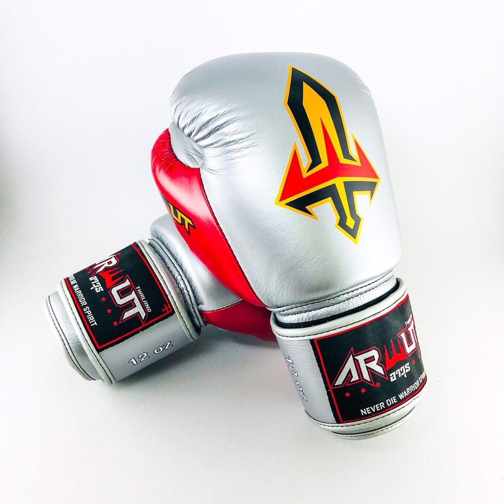 Arwut Muay Thai Boxing Gloves BG1-Silver-8oz-AWT-BG1-SILVER-8