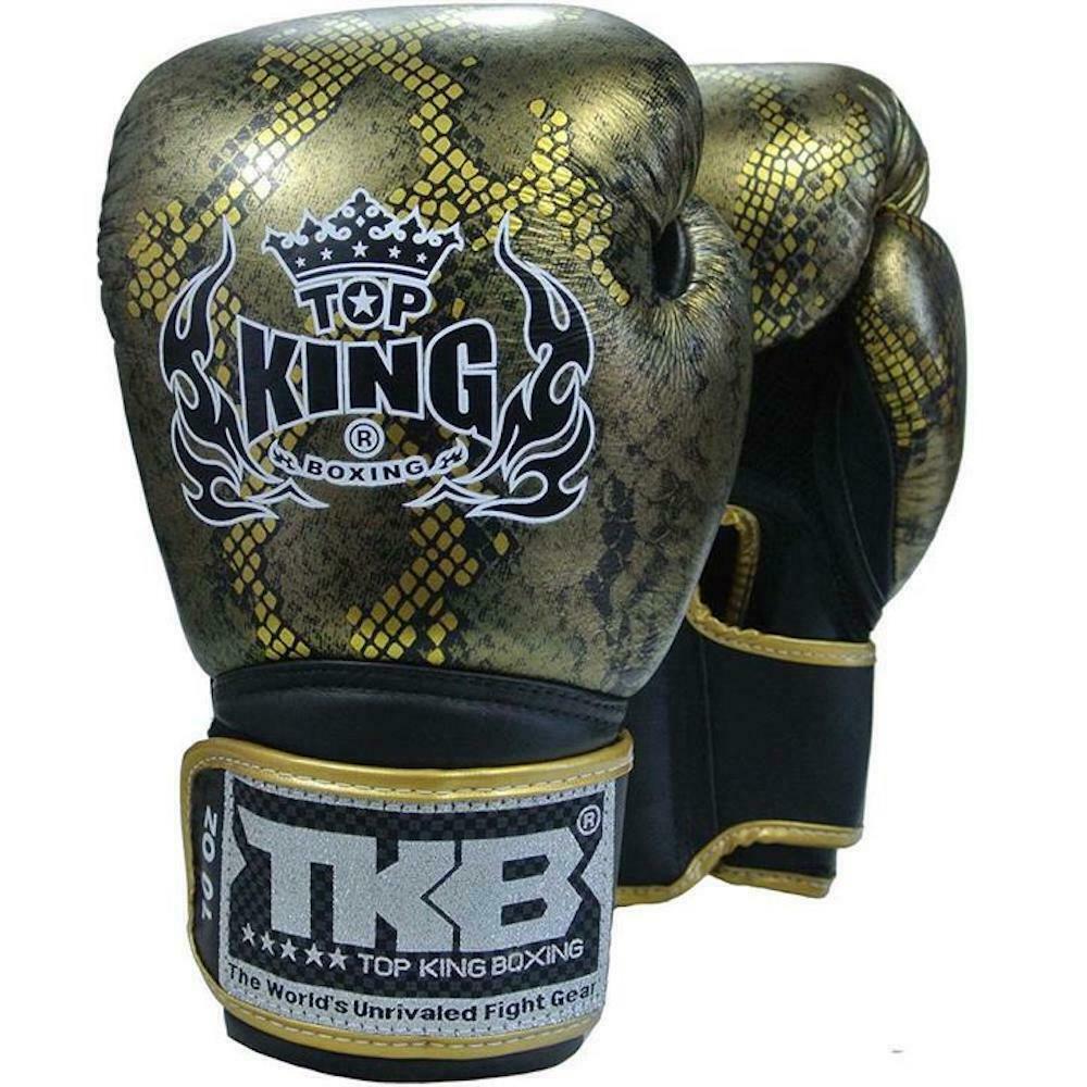 Top King "Snake" Boxing Gloves Gold Front
