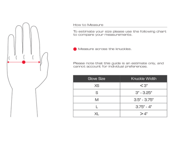MMA Grappling Training Gloves Measurement Guide