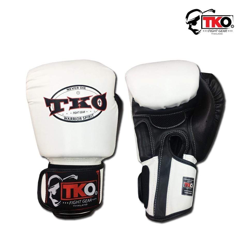 TKO Boxing Gloves White Black