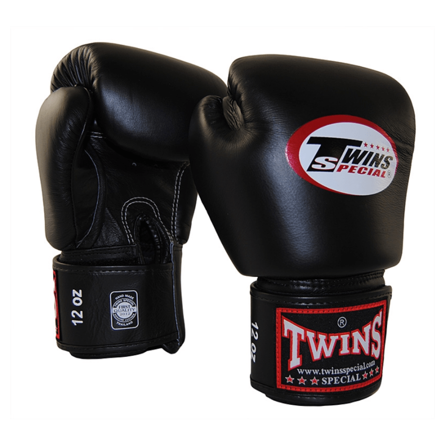 Boxing Gloves Twins Special Muay Thai Black Front and Back